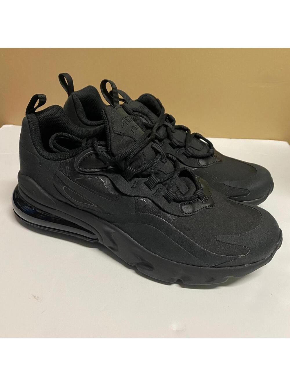 Nike Air Max 270 React Black/Black 6.5y OR 7y (GS) Sneakers BQ0103 004 NO BOX